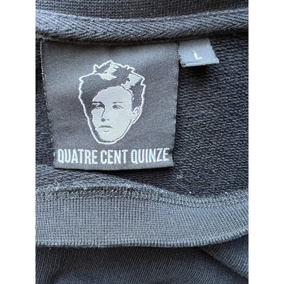 Quatre Cent Quinze Bird Embroidery Crewneck Cotton Black Sweatshirt Men Unisex L - Picture 4 of 9